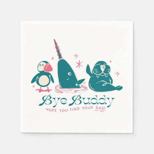 Animal Friends - Bye Buddyあなたのパパ スタンダードカクテルナプキン (正面)