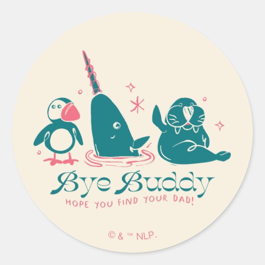 Animal Friends - Bye Buddyあなたのパパ ラウンドシール (正面)