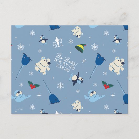Animal Friends "Bye Buddy" Winter Pattern シーズンポストカード (正面)