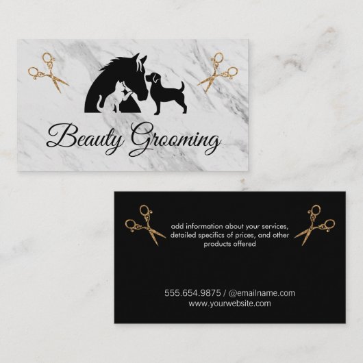 Animal Groomer | Scissors  名刺 (正面/裏面)