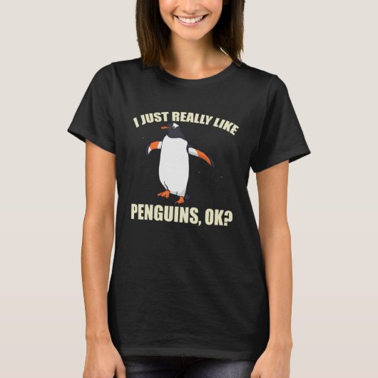 Animal I Just Really Like Penguins Bird Fun Tシャツ (正面)
