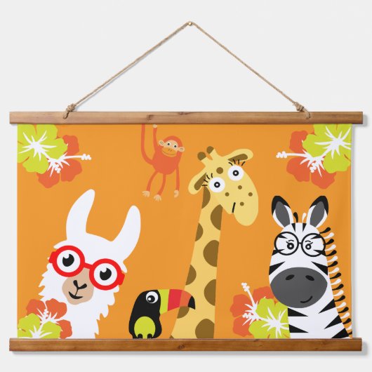Animal Jungle Safari Home Decor 吊り下げ型タペストリー (正面)
