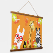 Animal Jungle Safari Home Decor 吊り下げ型タペストリー (傾斜あり)