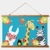 Animal Jungle Safari Home Decor 吊り下げ型タペストリー (正面)