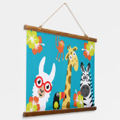 Animal Jungle Safari Home Decor 吊り下げ型タペストリー (傾斜あり)
