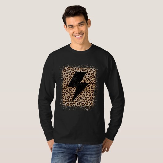 Animal Leopard Cheetah Bolt Lightning Print Tシャツ (正面フル)
