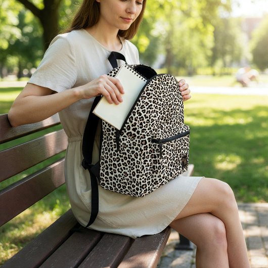 Animal Leopard Skin Fur Brown Printed Personalized プリントバックパック