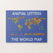 Animal Letters World Map Alphabet Jigsaw Puzzle ジグソーパズル (横)