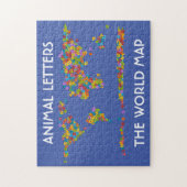 Animal Letters World Map Alphabet Jigsaw Puzzle ジグソーパズル (縦)