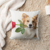 animal love theme with red rose クッション (ブランケット)