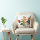 animal love theme with red rose クッション (椅子)