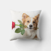 animal love theme with red rose クッション (裏面)