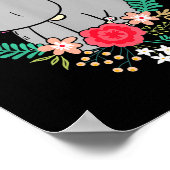 Animal Lover Butterfly Valentines Day Gift Flowers ポスター (角)