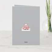 Animal Lover Christmas Cute Pig Wrapped In A Blank カード (裏面)