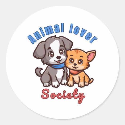 Animal lover society for animal lover sticker ラウンドシール (正面)