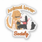Animal Lover Society for Pet lover sticker シール (正面)