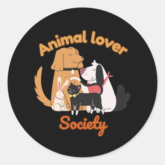 Animal Lover Society for Pet lover sticker ラウンドシール (正面)
