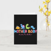 Animal Mother Baby Nurse Dinosaur Stpartum Rn Ob N カード (黄色い花)