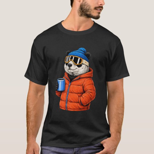 Animal Motifs Panda Party Après Ski Shirt Skiing W Tシャツ (正面)