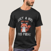 Animal Panda Bear Bamboo Red Panda Tシャツ (正面)