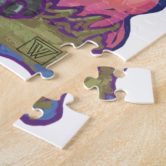 Animal Parade Elephant Custom Birthday Puzzle ジグソーパズル (側面)