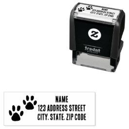 Animal Pawモダン Printes Name Mailing Address セルフインキングスタンプ