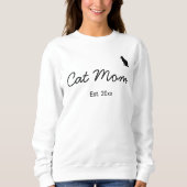 Animal Pet Lover Black Script Personalized Cat Mom スウェットシャツ (正面)
