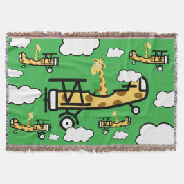 Animal Pilot Nursery Art スローブランケット