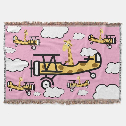 Animal Pilot Nursery Art スローブランケット (正面)