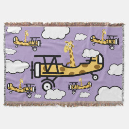 Animal Pilot Nursery Art スローブランケット