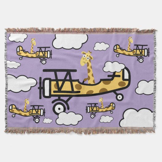 Animal Pilot Nursery Art スローブランケット (正面)