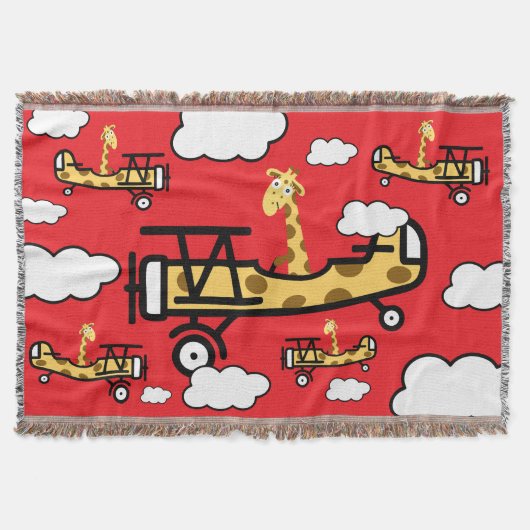 Animal Pilot Nursery Art スローブランケット (正面)