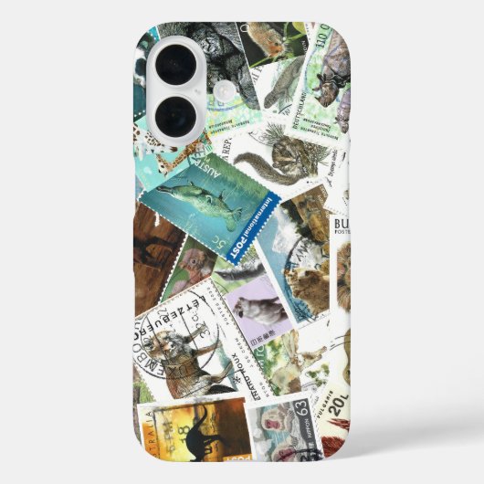 Animal Postage Stamps iPhone Case Case-Mate iPhoneケース (裏面)