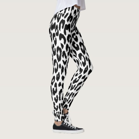 Animal print blanco y negro レギンス (右)