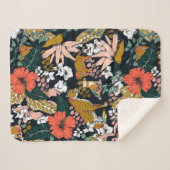 Animal print dark jungle シェルパブランケット (正面(横))