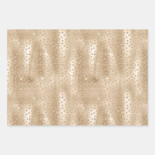 Animal Print Gold Glitter ラッピングペーパーシート (正面)