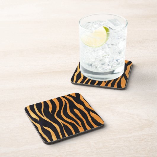 Animal Print Golden and Black Cork Coaster コースター (右側)