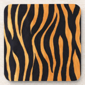 Animal Print Golden and Black Cork Coaster コースター (正面)