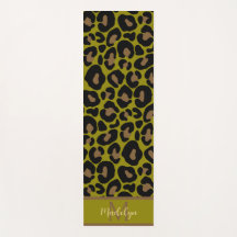 Animal print leopard olive green monogram name