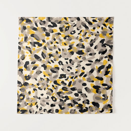 Animal print, leopard texture background タペストリー (正面)