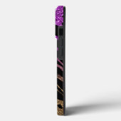 Animal Print on Purple & Gold Glitter Case-Mate iPhoneケース (裏面 / 左)