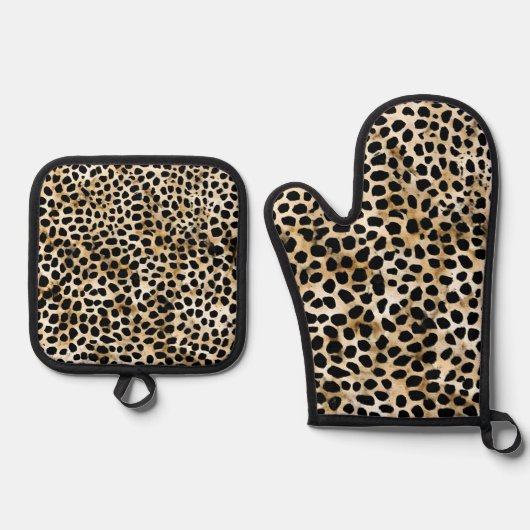 Animal Print - Oven Mitt & Pot Holder 鍋つかみ&鍋敷きセット (正面)