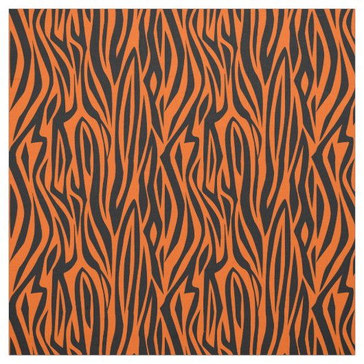 animal print tiger stripes wild orange ファブリック (見本)