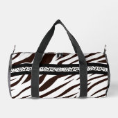 Animal print zebra black and white  ダッフルバッグ (裏面)