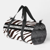 Animal print zebra black and white  ダッフルバッグ (右コーナー)