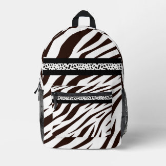 Animal print zebra black and white  プリントバックパック
