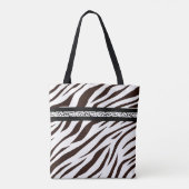 Animal print zebra black and white bag market トートバッグ (裏面)