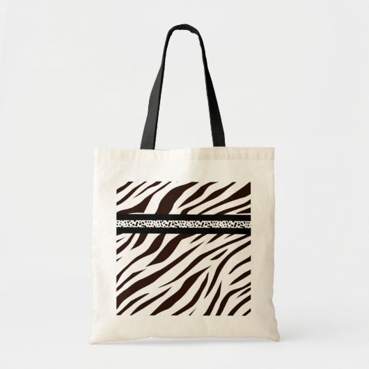 Animal print zebra black and white bag market トートバッグ (正面)