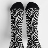 Animal Print, Zebra in Black and White ソックス (上部)