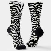 Animal Print, Zebra in Black and White ソックス (傾斜あり)
